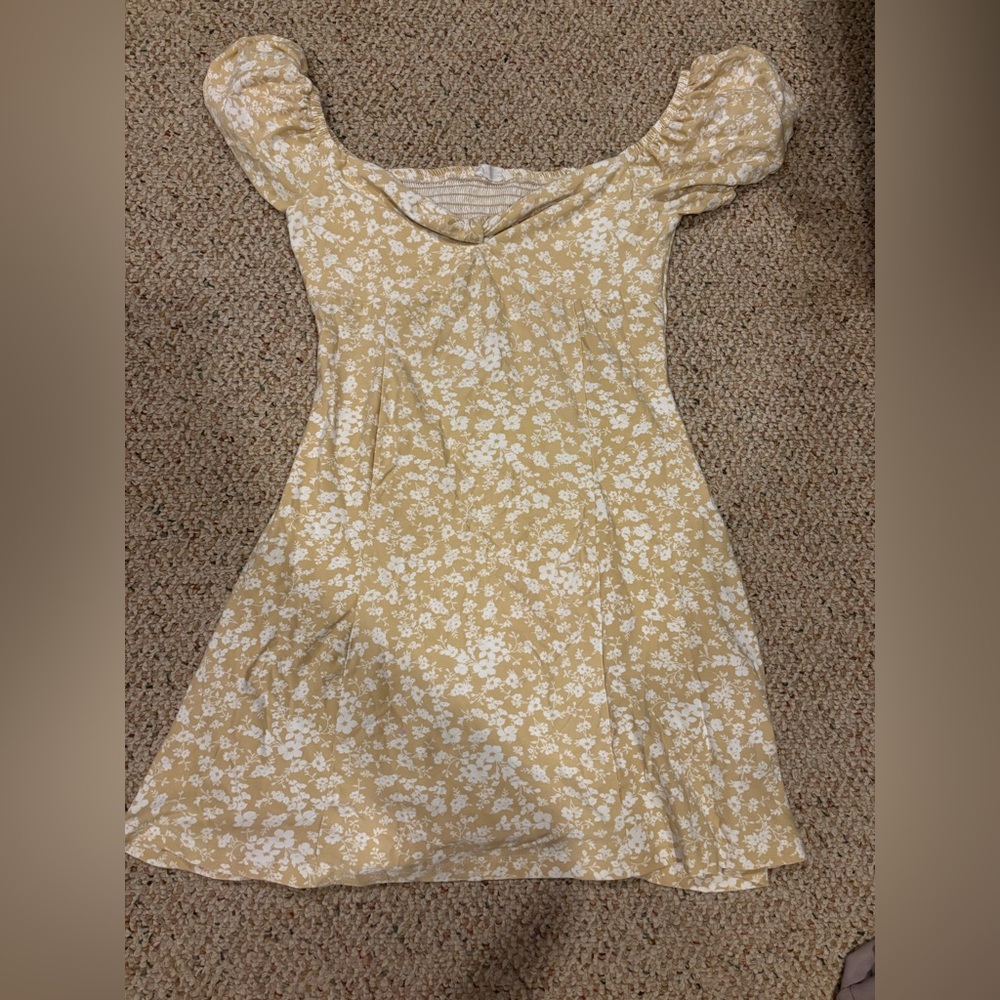 Ardene Yellow and White Patterned Dress